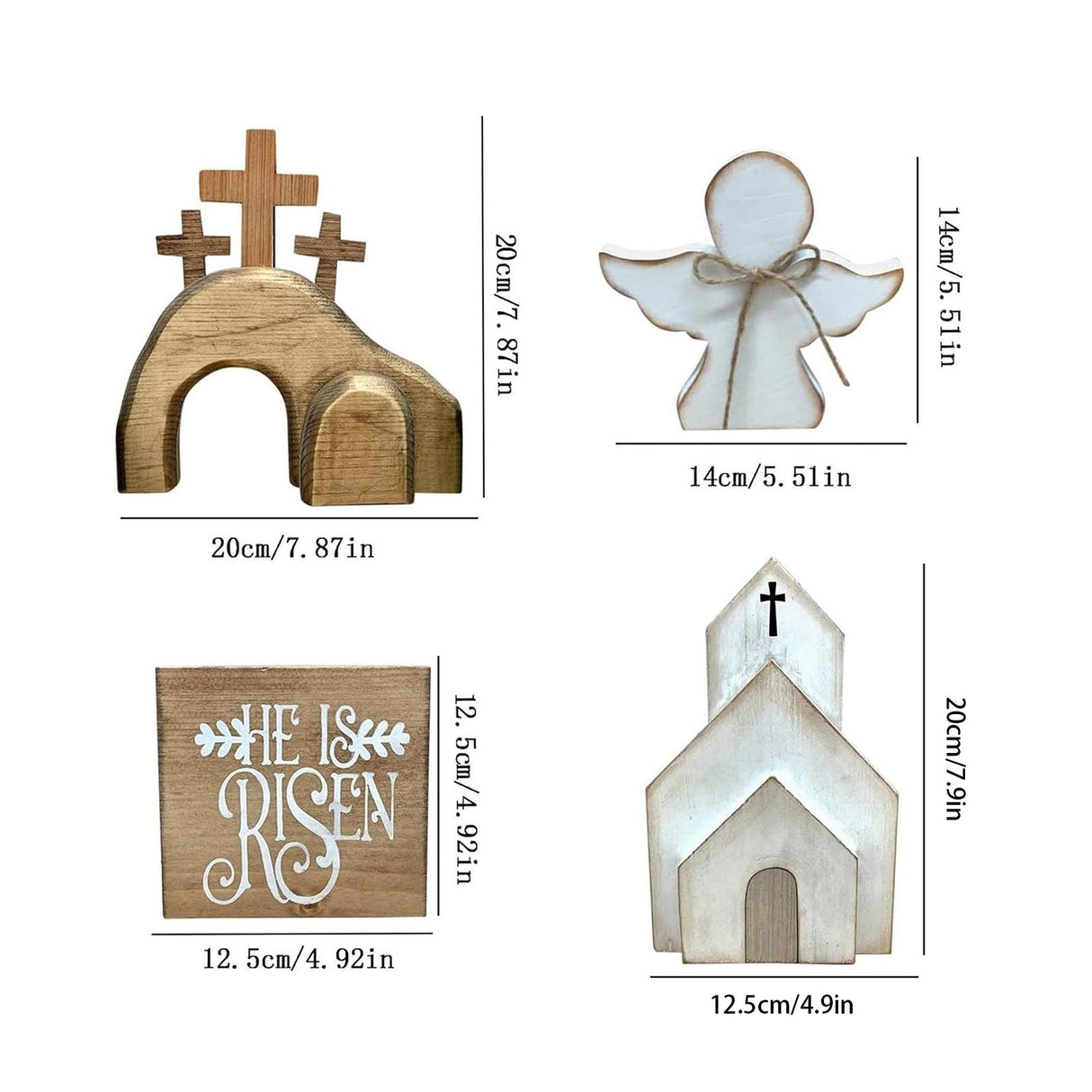 Easter Wooden Angel House Laminated Tray Decoration