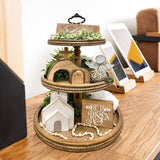 Easter Wooden Angel House Laminated Tray Decoration