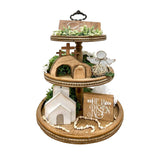 Easter Wooden Angel House Laminated Tray Decoration