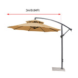 3m Double Top Sunshade Umbrella Cloth Replace Outdoor Courtyard Garden Umbrella Surface Replace Rainproof Sunshade Cloth