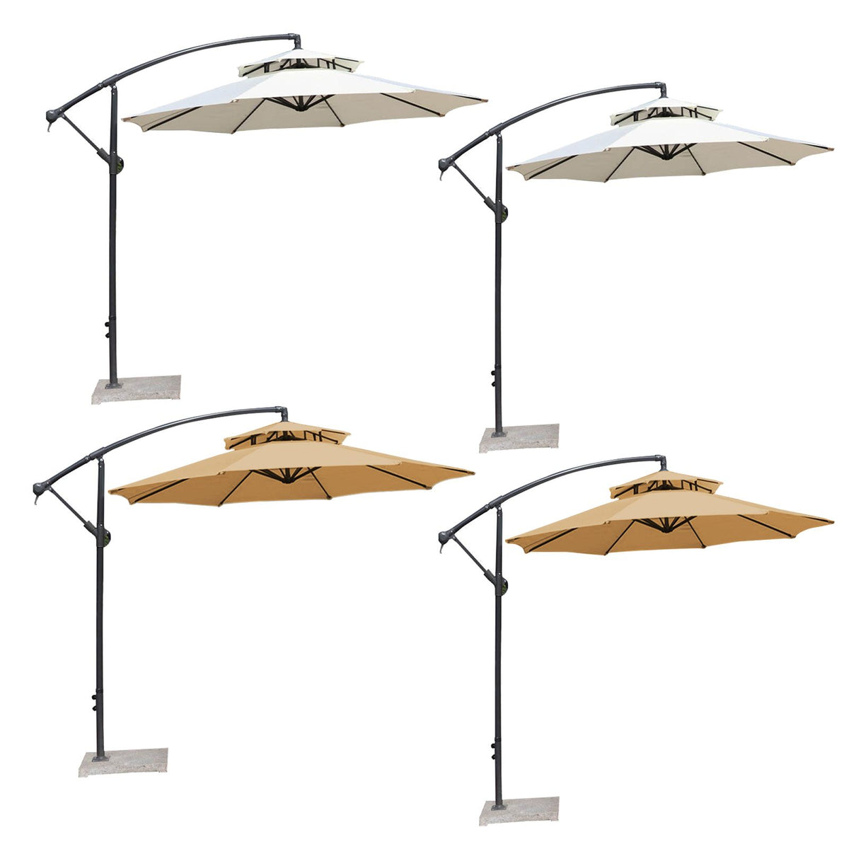 3m Double Top Sunshade Umbrella Cloth Replace Outdoor Courtyard Garden Umbrella Surface Replace Rainproof Sunshade Cloth