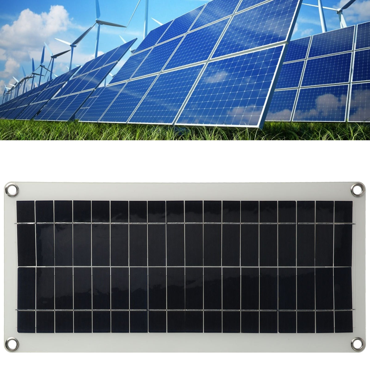 20W Flexible Polycrystalline Solar Panel Controller Dual USB Solar Charger for Car RV Marine Boat