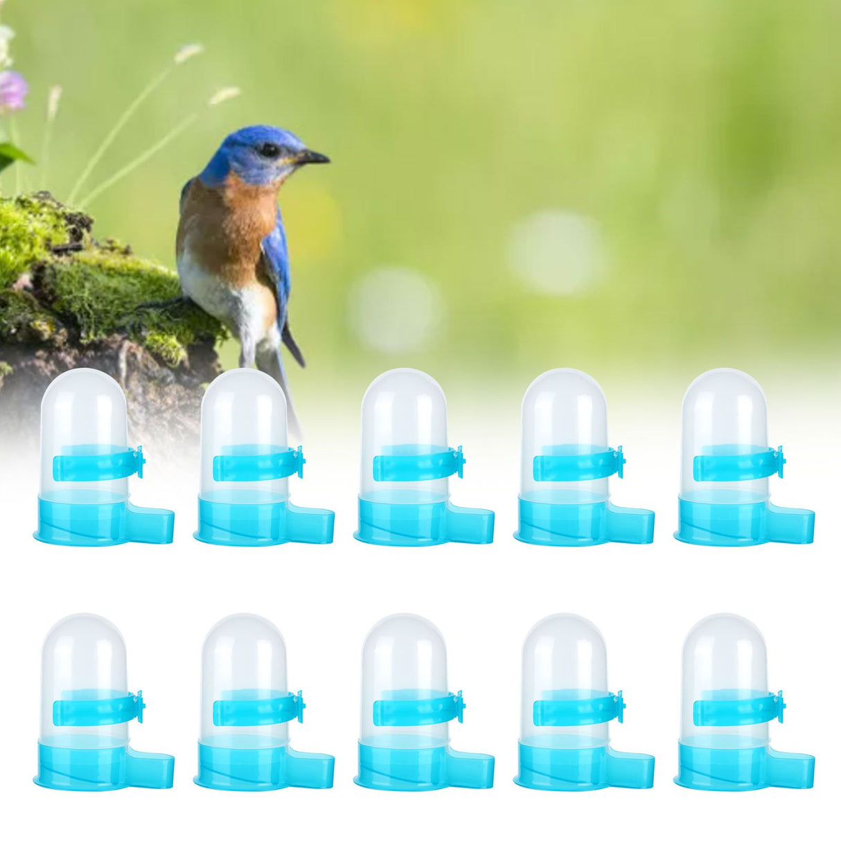 10Pcs Plastic Automatic Bird Food Feeder Hanging Bird Water Dispenser for Parrots Hamster