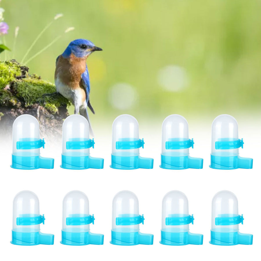 10Pcs Plastic Automatic Bird Food Feeder Hanging Bird Water Dispenser for Parrots Hamster