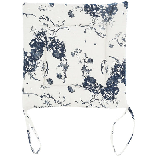Chair Cushion Simple Pure Cotton Linen Thick NonSlip Soft Seat Cushion for Floor(White Ink )