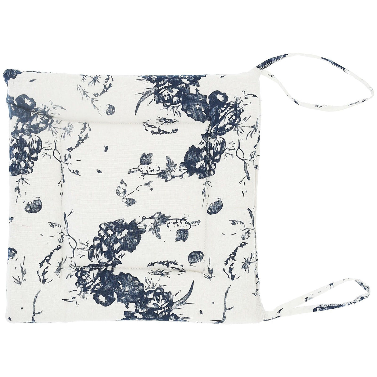 Chair Cushion Simple Pure Cotton Linen Thick NonSlip Soft Seat Cushion for Floor(White Ink )