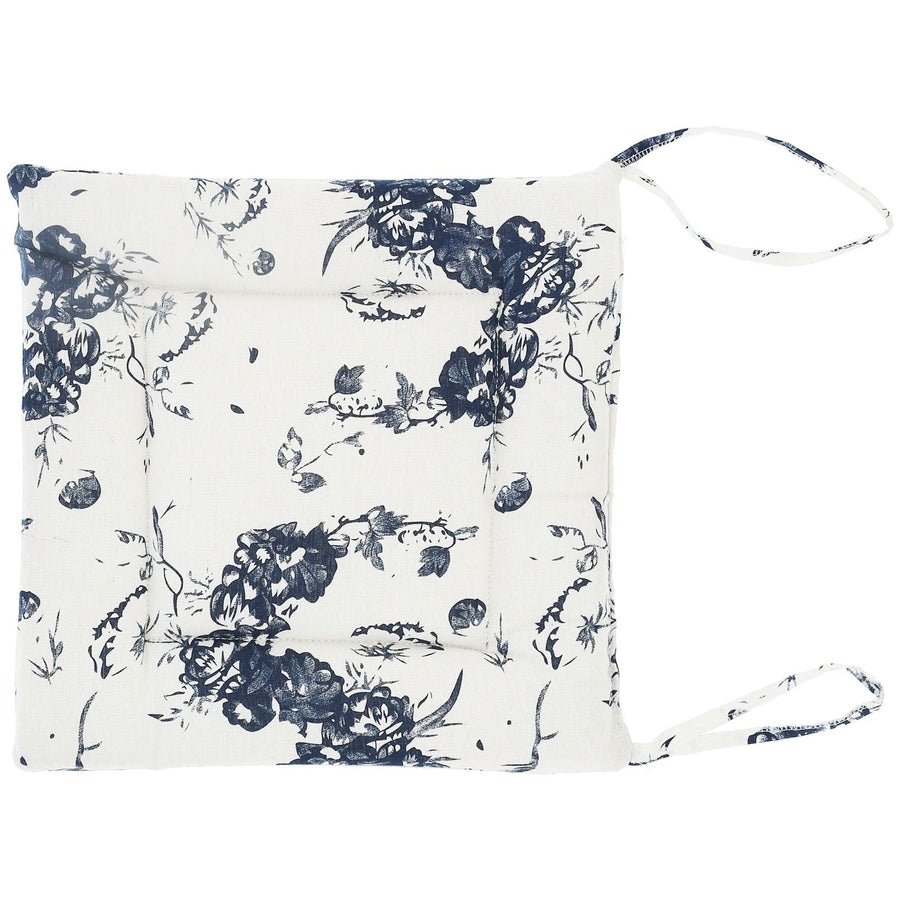 Chair Cushion Simple Pure Cotton Linen Thick NonSlip Soft Seat Cushion for Floor(White Ink )