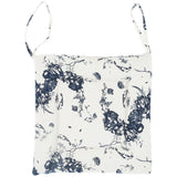 Chair Cushion Simple Pure Cotton Linen Thick NonSlip Soft Seat Cushion for Floor(White Ink )