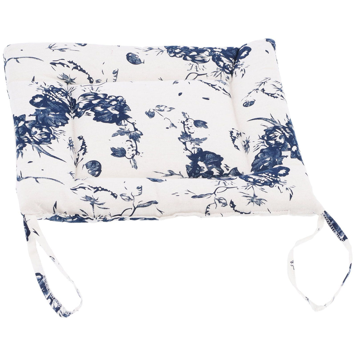 Chair Cushion Simple Pure Cotton Linen Thick NonSlip Soft Seat Cushion for Floor(White Ink )
