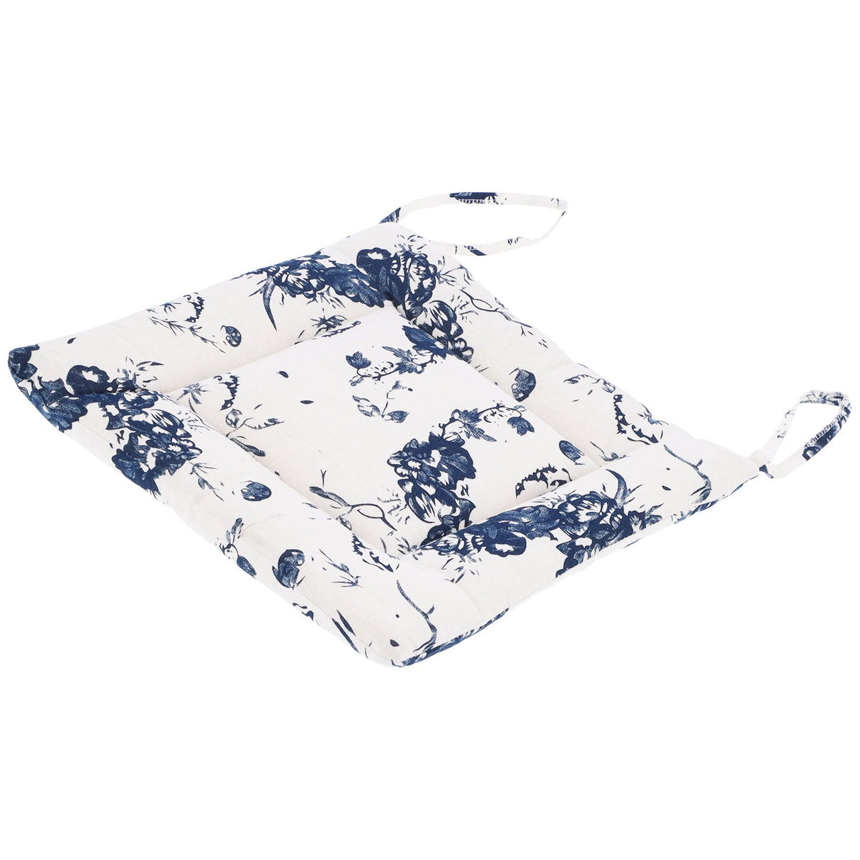 Chair Cushion Simple Pure Cotton Linen Thick NonSlip Soft Seat Cushion for Floor(White Ink )