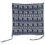 Chair Cushion Simple Pure Cotton Linen Thick NonSlip Soft Seat Cushion for Floor(Blue Elephant )