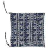 Chair Cushion Simple Pure Cotton Linen Thick NonSlip Soft Seat Cushion for Floor(Blue Elephant )