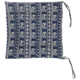 Chair Cushion Simple Pure Cotton Linen Thick NonSlip Soft Seat Cushion for Floor(Blue Elephant ) - Side View