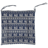 Chair Cushion Simple Pure Cotton Linen Thick NonSlip Soft Seat Cushion for Floor(Blue Elephant )