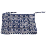 Chair Cushion Simple Pure Cotton Linen Thick NonSlip Soft Seat Cushion for Floor(Blue Elephant ) - Close-Up Angle