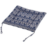 Chair Cushion Simple Pure Cotton Linen Thick NonSlip Soft Seat Cushion for Floor(Blue Elephant )