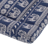 Chair Cushion Simple Pure Cotton Linen Thick NonSlip Soft Seat Cushion for Floor(Blue Elephant ) - Extra Image
