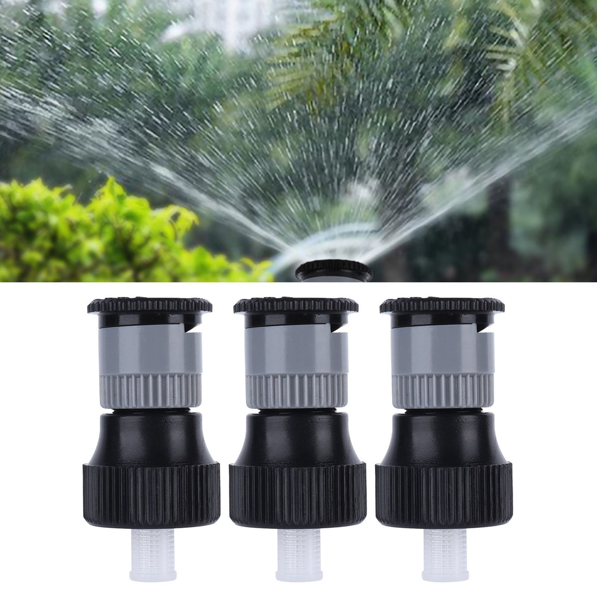 3pcs 360° Rotating Buried Spray Nozzle G1/2 Female Thread Adjustable Watering Sprinkler for Lawn Yard Garden Planter