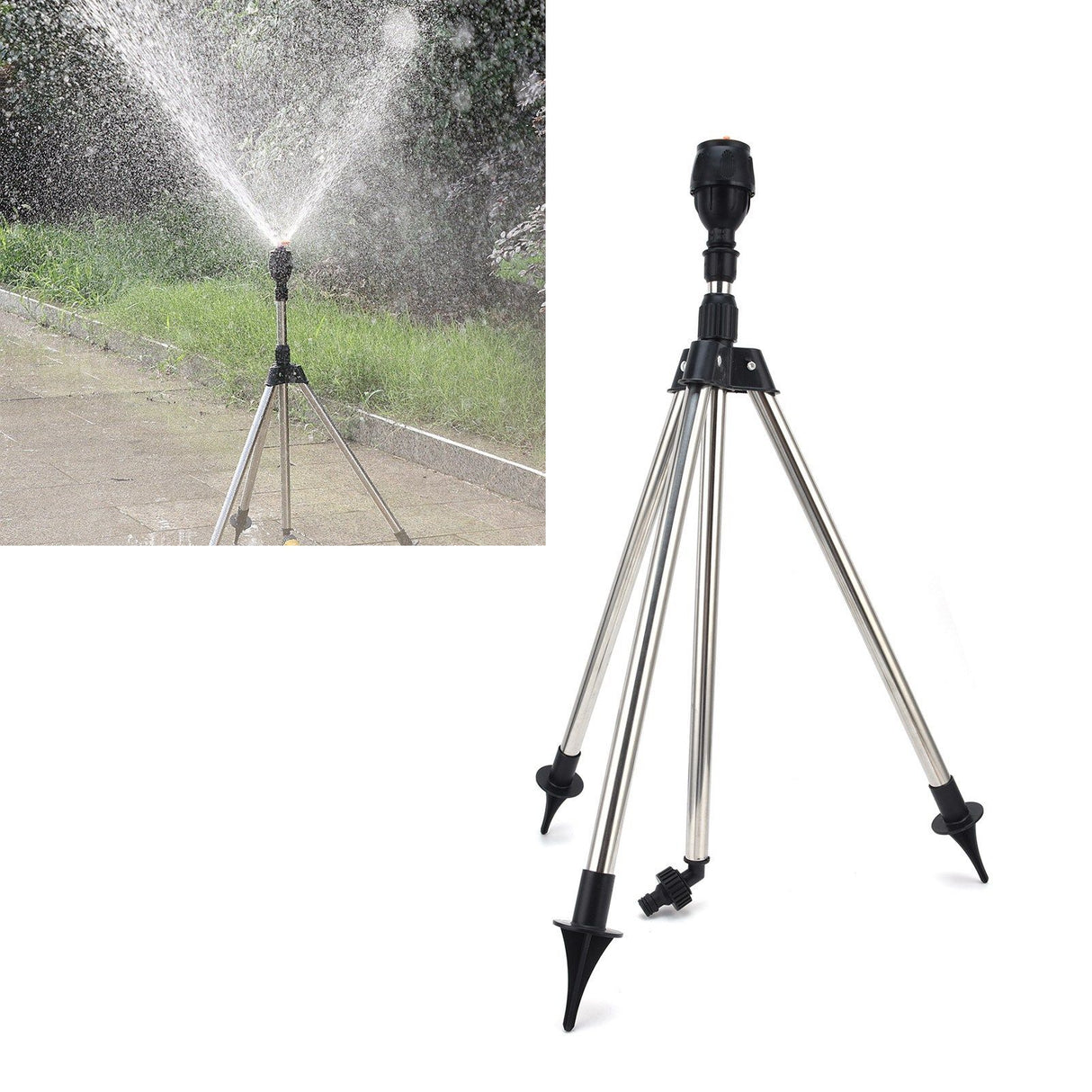 Automatic Rotating Sprinkler with Tripod 360-Degree Watering Nozzle for Garden Agricultural Irrigation