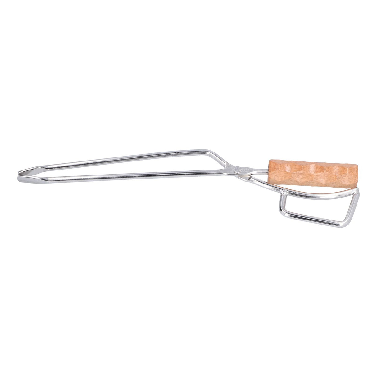 Log Tongs Beech Wood Handle Stainless Steel Clamp High Temperature Resistance Fire Tong for Outdoor Camping Picnic