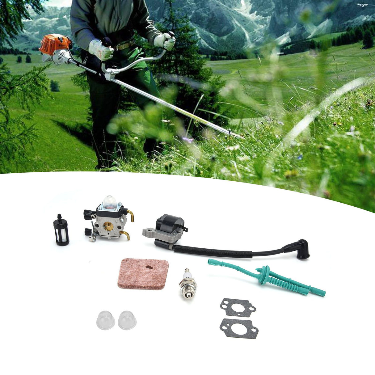 Carburetor Ignition Coil Kit for Stihl FS55 FS38 FS55R KM55 FS45 FS46 Trimmer Parts