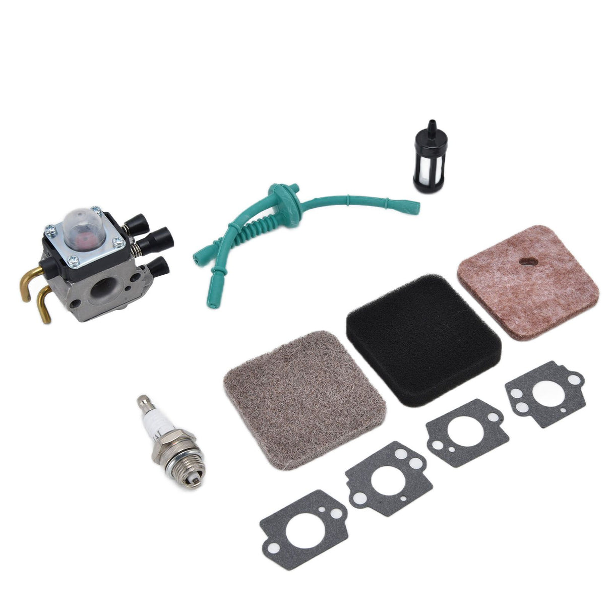 Carburetor Air Filter Fuel Filter Sparking Plug Fuel Pipe Kit for STIHL FS38 FS45 FS46 FS55 KM55 FS85