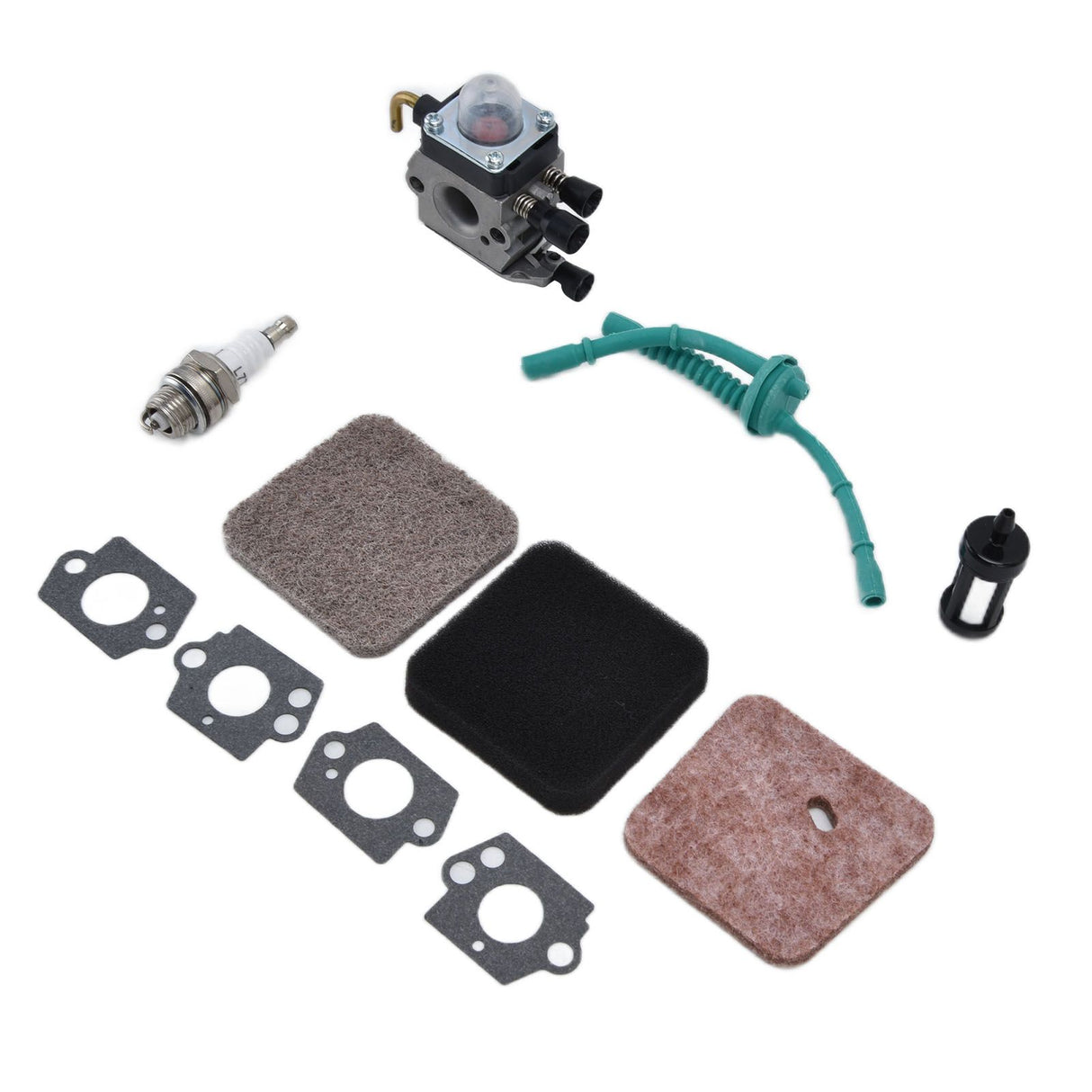 Carburetor Air Filter Fuel Filter Sparking Plug Fuel Pipe Kit for STIHL FS38 FS45 FS46 FS55 KM55 FS85