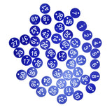 50PCS Numbered Label Numbered Tag for Farm Livestock Beekeeping Husbandry Breeding Supplies1-50 Blue - Front View