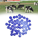 50PCS Numbered Label Numbered Tag for Farm Livestock Beekeeping Husbandry Breeding Supplies1-50 Blue