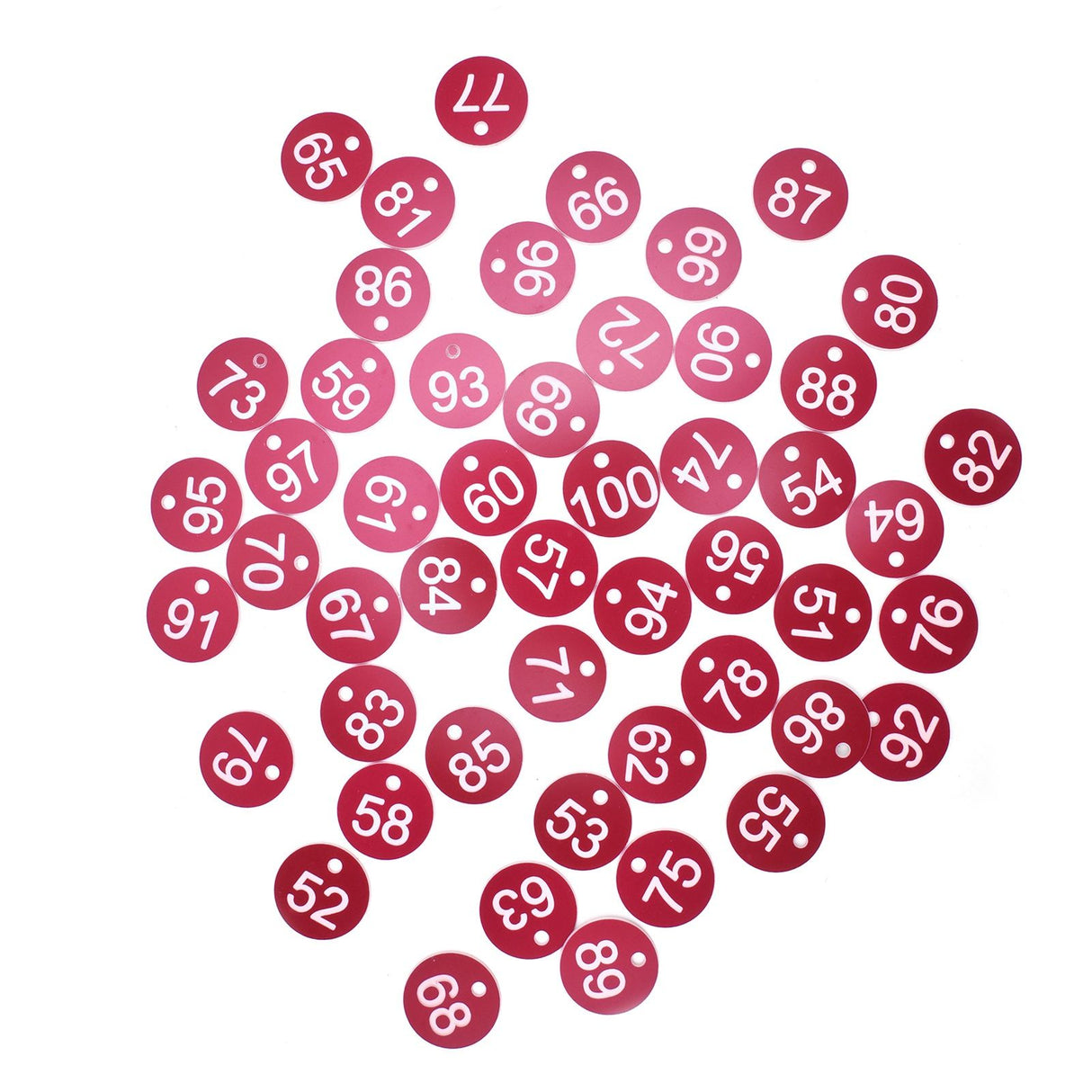 50PCS Numbered Label Numbered Tag for Farm Livestock Beekeeping Husbandry Breeding Supplies51-100 Red