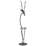 Deer Shape Wrought Iron Plant Stand Transparent Glass Hydroponic Plant Vase for Living RoomType A