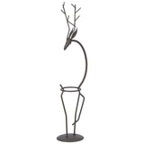 Deer Shape Wrought Iron Plant Stand Transparent Glass Hydroponic Plant Vase for Living RoomType A - Top-Down View