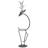 Deer Shape Wrought Iron Plant Stand Transparent Glass Hydroponic Plant Vase for Living RoomType A - Low Angle