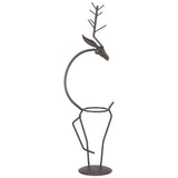 Deer Shape Wrought Iron Plant Stand Transparent Glass Hydroponic Plant Vase for Living RoomType A - Extra Image