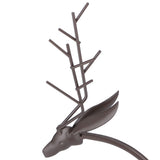 Deer Shape Wrought Iron Plant Stand Transparent Glass Hydroponic Plant Vase for Living RoomType A