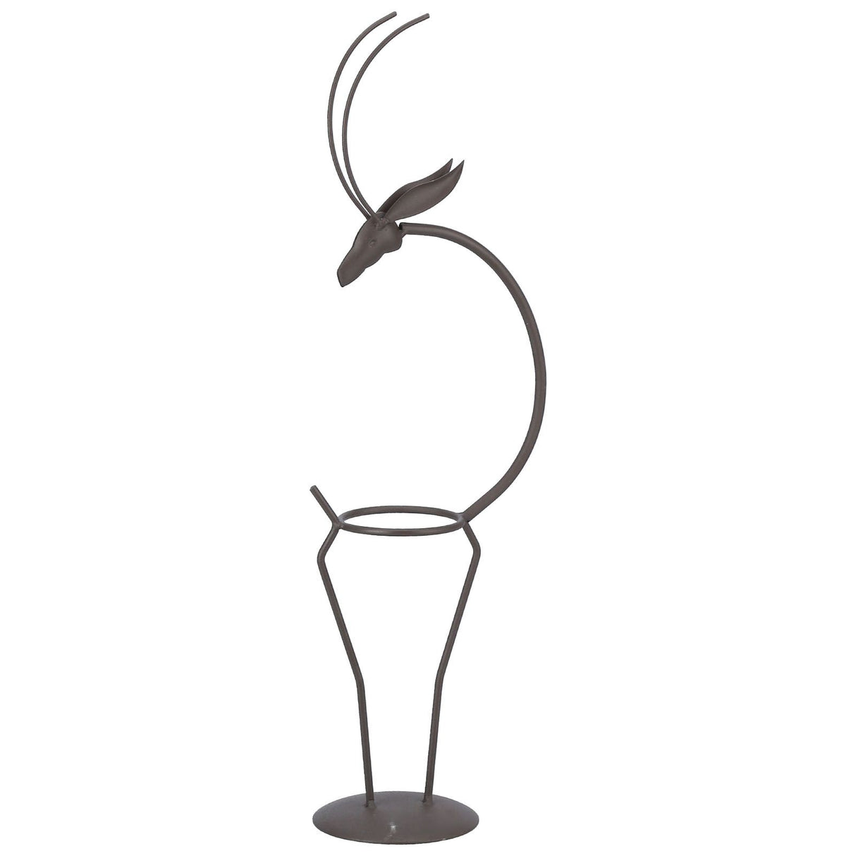 Deer Shape Wrought Iron Plant Stand Transparent Glass Hydroponic Plant Vase for Living RoomType B