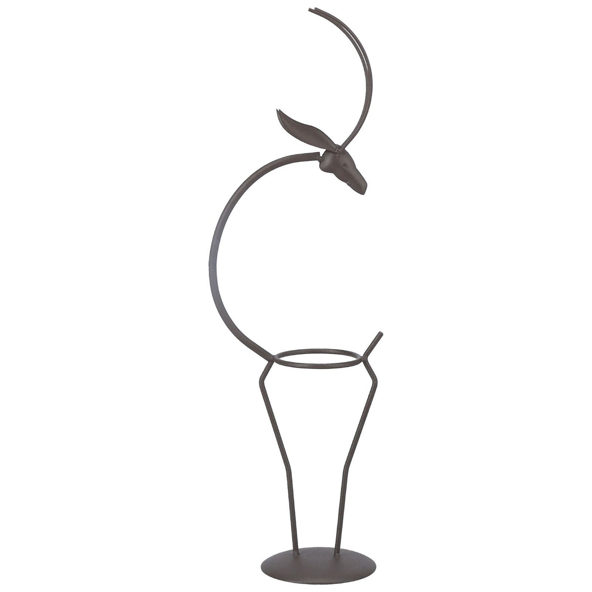 Deer Shape Wrought Iron Plant Stand Transparent Glass Hydroponic Plant Vase for Living RoomType B