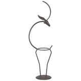 Deer Shape Wrought Iron Plant Stand Transparent Glass Hydroponic Plant Vase for Living RoomType B