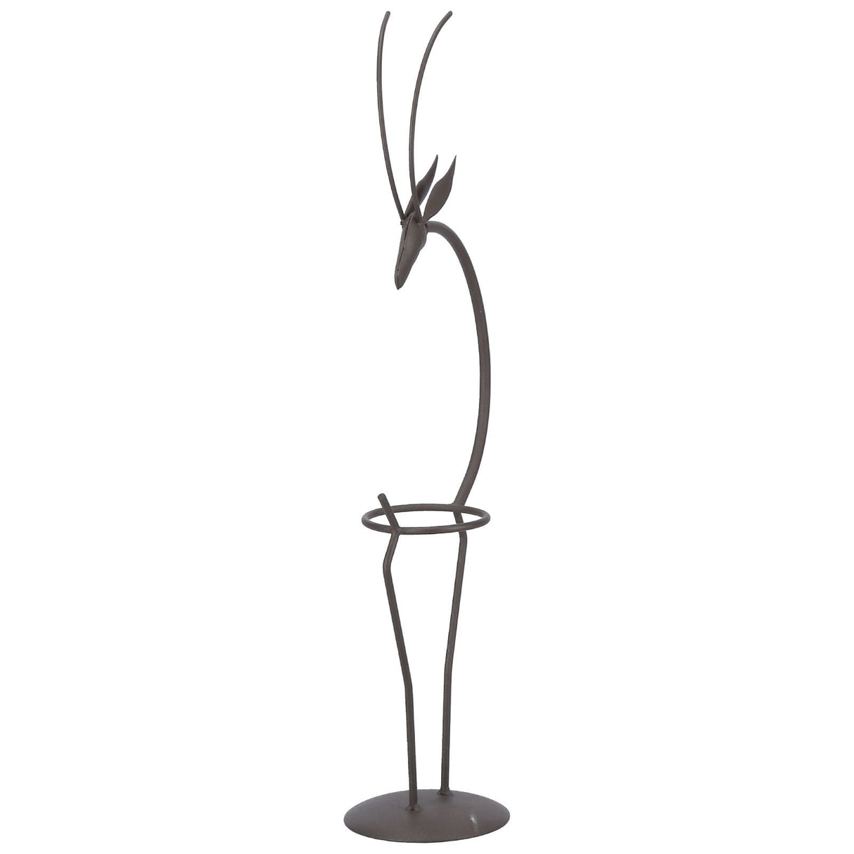 Deer Shape Wrought Iron Plant Stand Transparent Glass Hydroponic Plant Vase for Living RoomType B