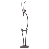 Deer Shape Wrought Iron Plant Stand Transparent Glass Hydroponic Plant Vase for Living RoomType B - 45-Degree Angle