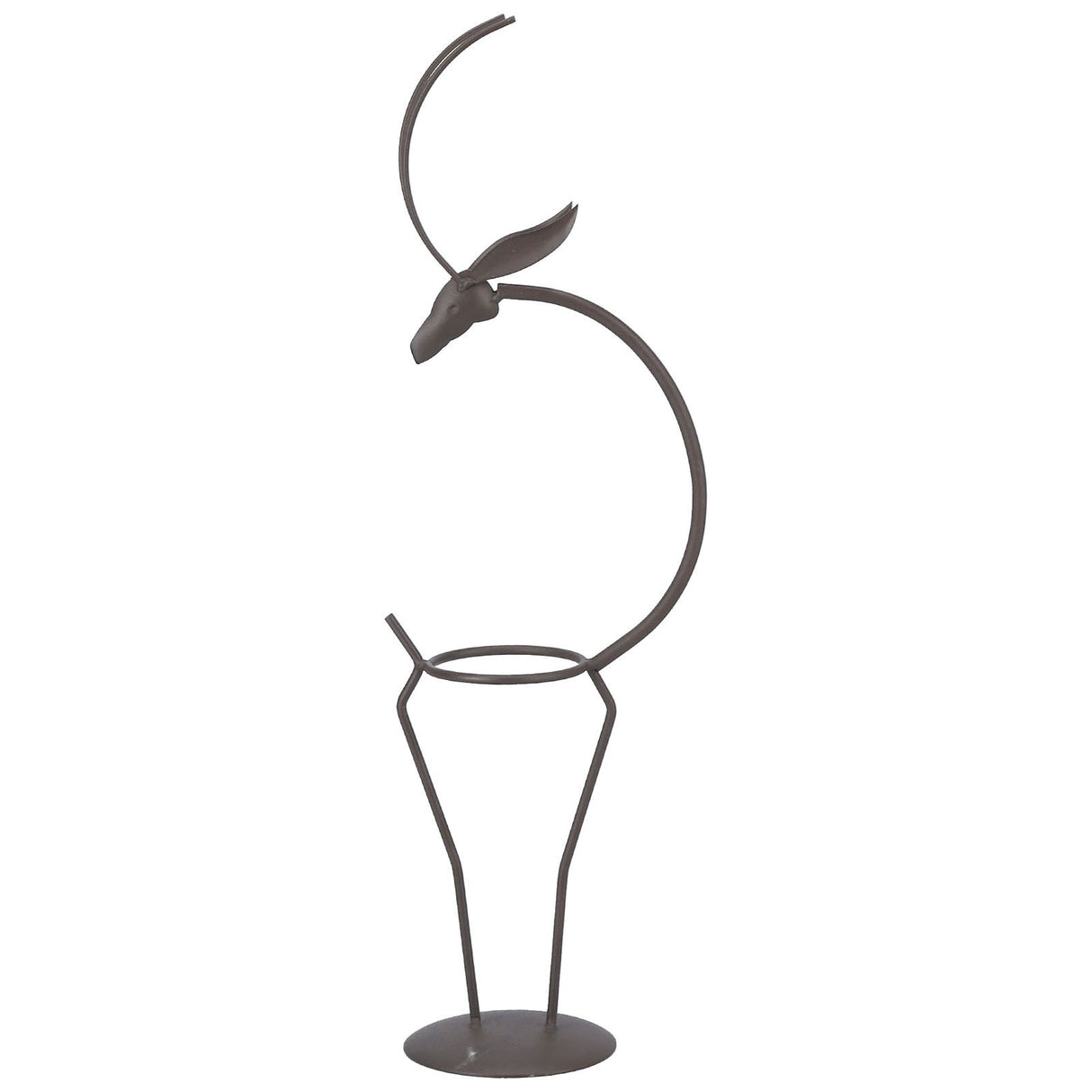 Deer Shape Wrought Iron Plant Stand Transparent Glass Hydroponic Plant Vase for Living RoomType B