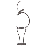 Deer Shape Wrought Iron Plant Stand Transparent Glass Hydroponic Plant Vase for Living RoomType B