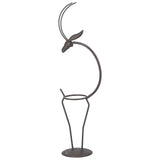Deer Shape Wrought Iron Plant Stand Transparent Glass Hydroponic Plant Vase for Living RoomType B