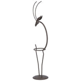 Deer Shape Wrought Iron Plant Stand Transparent Glass Hydroponic Plant Vase for Living RoomType B