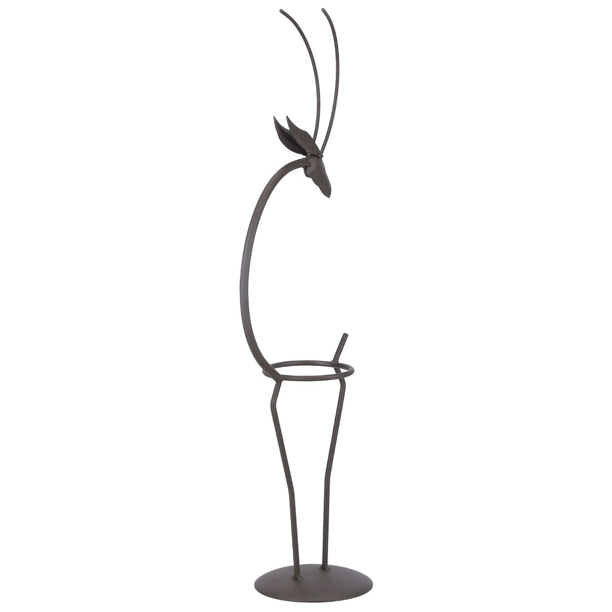 Deer Shape Wrought Iron Plant Stand Transparent Glass Hydroponic Plant Vase for Living RoomType B