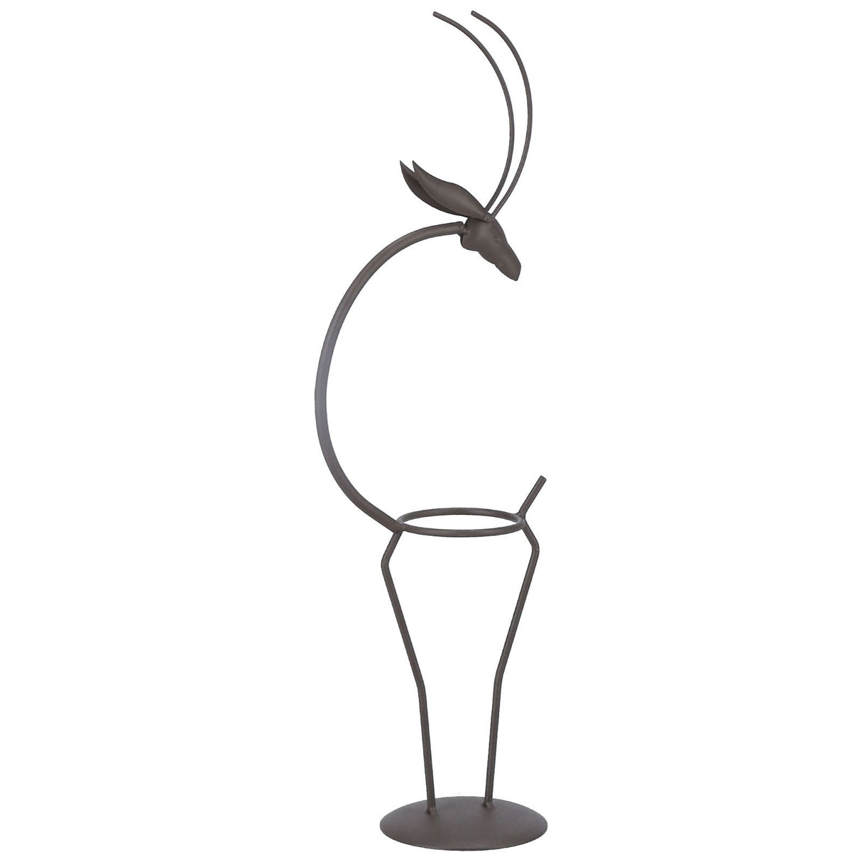 Deer Shape Wrought Iron Plant Stand Transparent Glass Hydroponic Plant Vase for Living RoomType B