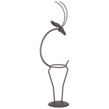 Deer Shape Wrought Iron Plant Stand Transparent Glass Hydroponic Plant Vase for Living RoomType B - Extra Image