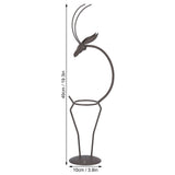 Deer Shape Wrought Iron Plant Stand Transparent Glass Hydroponic Plant Vase for Living RoomType B