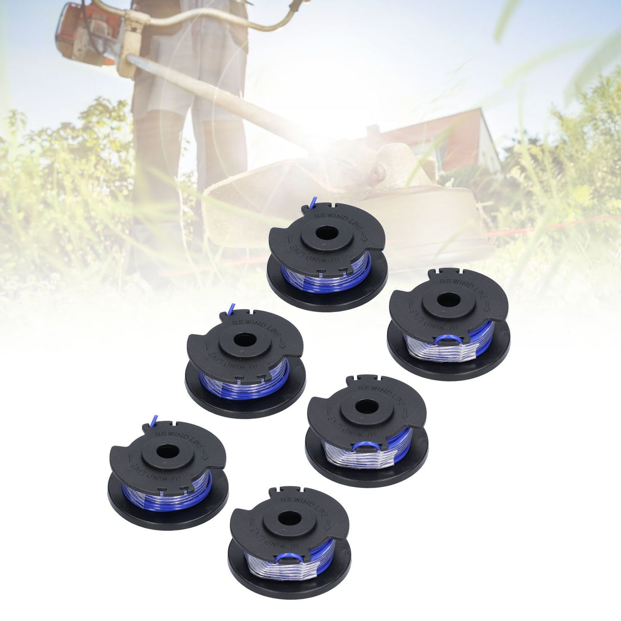 6Pcs Trimmer Spool Line Replacement for Ryobi 18V 24V 40V String Trimmers Lawn Mower