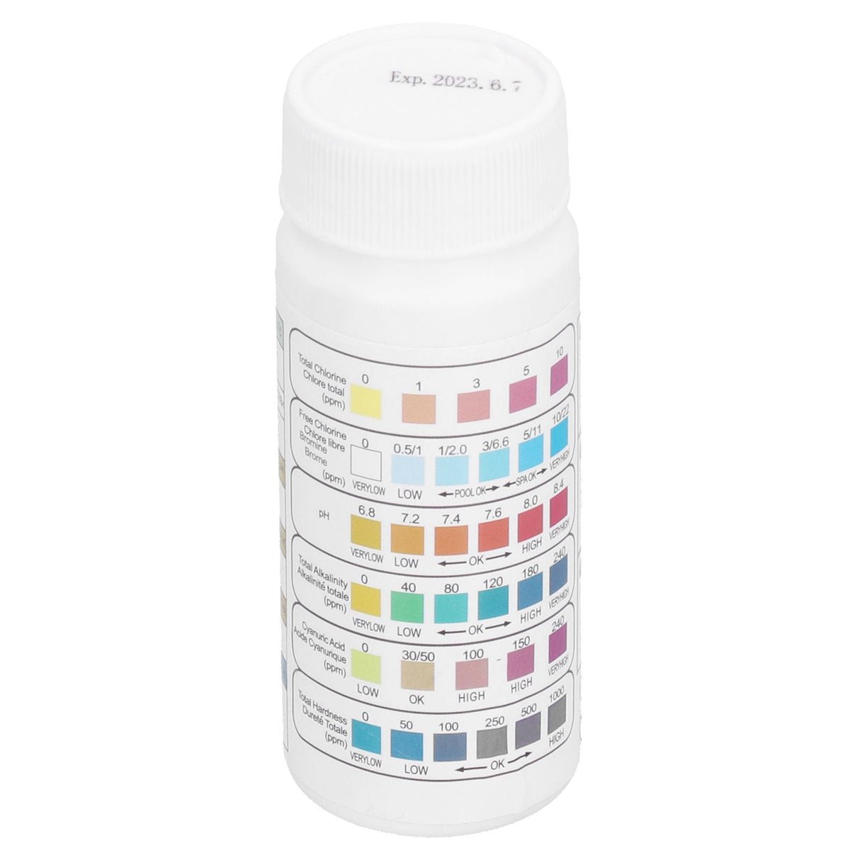 50Pcs Water Test Strip 6‑In‑1 PH Value Hardness Test Strip Pool Test Strip for Aquarium Pond